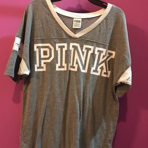 PINK grey t shirt